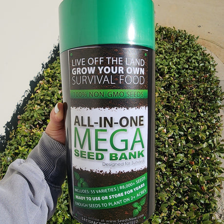 SeedsNow All-in-One Mega Seed Bank with large seed storage vault for long-term survival seed preservation.